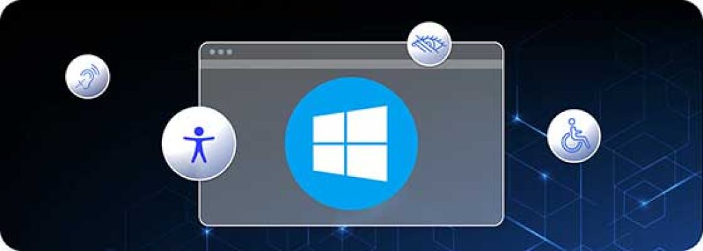 accessibility options overlaid on windows os logo