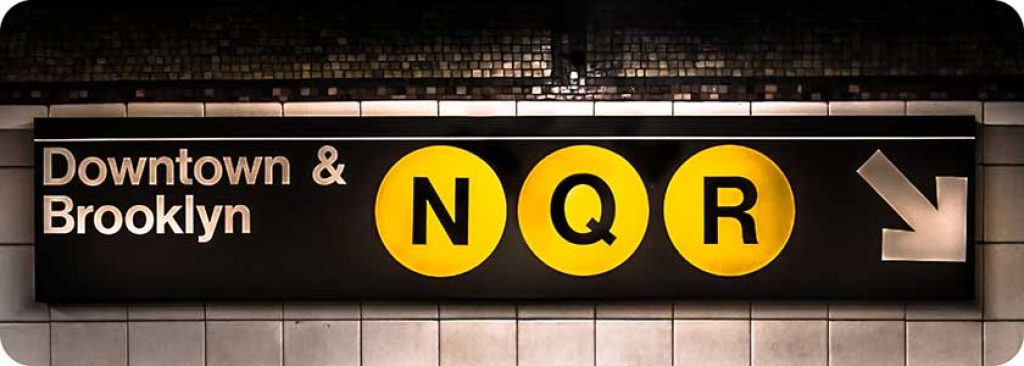 downtown new york subway sign