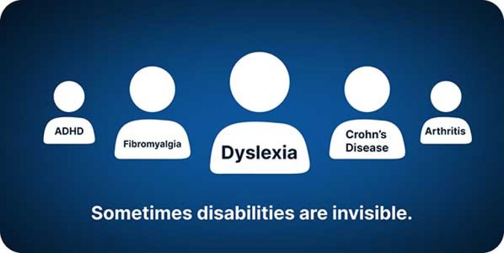 invisible disabilities such as adhd fibromyalgia dyslexia crohns arthritis